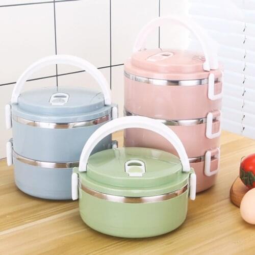 Multi-Layer Lunch Box For Kid Office Workers Stainless Steel Bento Boxes With Handle Protable Leak-Proof Lunch Boxs Tableware
