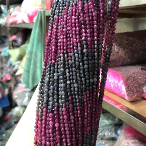 Natural Stone Bead Section Coin Red Sapphire Loose Beads 4 MM For Jewelry Making DIY Necklace Bracelet Earrings Anklet Accessory