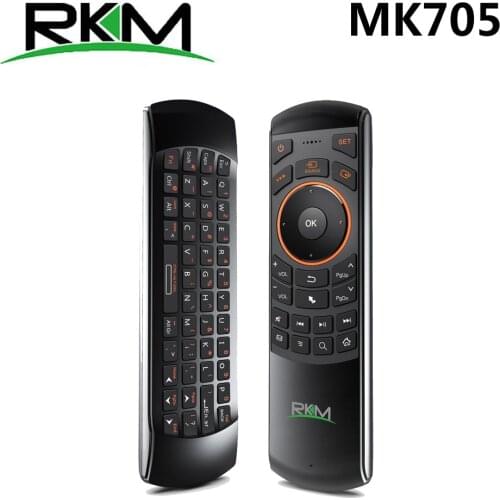 Rikomagic RKM MK705 2.4GHz 3 in 1 Wireless Air Mouse QWERTY Keyboard IR Remote Combo With Rechargeable Battery for Smart TV HTPC
