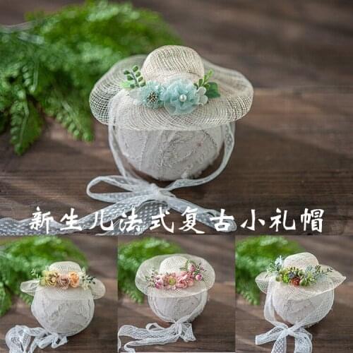 Newborn Photography Props Handmade Baby Full Moon Oil Painting Style Exquisite Texture Hat Photo Accessories