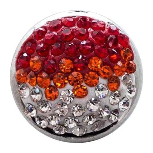 Changeable 18mm snaps with copper bottom and red rhinestones fit ginger snaps jewelry MDB18-65-7