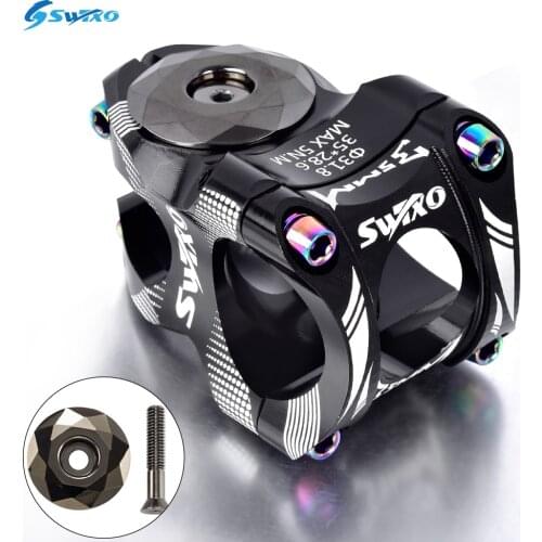 SWTXO CNC MTB Stem CNC 35mm Length 0 Degree Mountain Bike Stem + Bicycle Stem Top Cap For 31.8mm Handlebar FR AM DH Enduro
