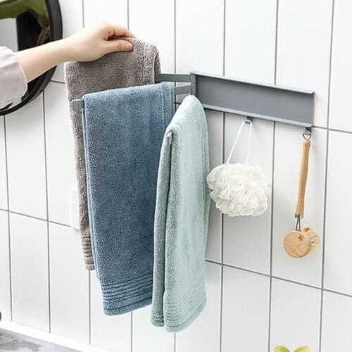 Towel Racks Free Punch Anti-rust ABS Rotating Storage Rack for Bathroom