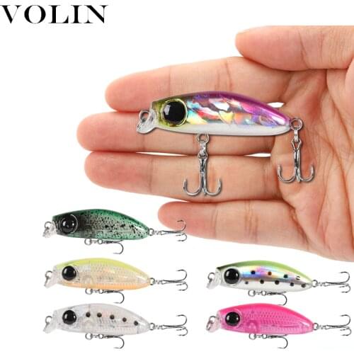 Volin 1pc 35mm 2.5g Slowly Sinking Mini Minnow UL Fishing Lure and Wobbler for Trout quality professional Minnow