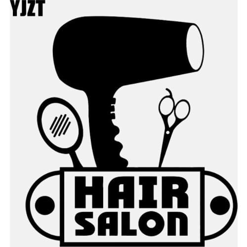 YJZT 12.8CM*13.9CM Beauty Barber Shop Barber Tools Vinyl Motorcycle Car Sticker C22-0147