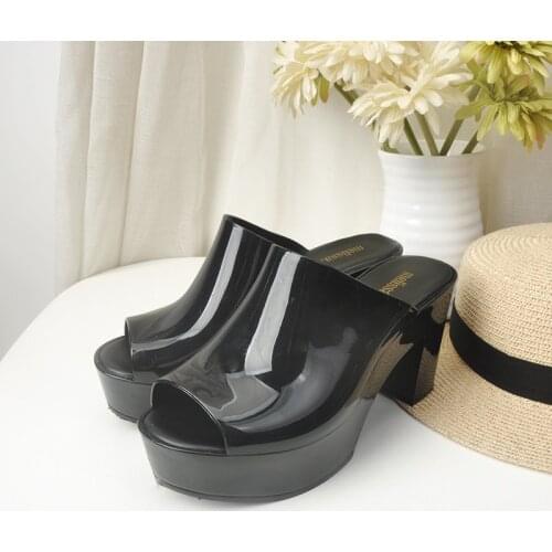Melissa Mule Women Platform Sandals 2021 Summer Slip On Shoes Woman Fashion Wedges Female Fashion Rome Slippers Sexy High Heels