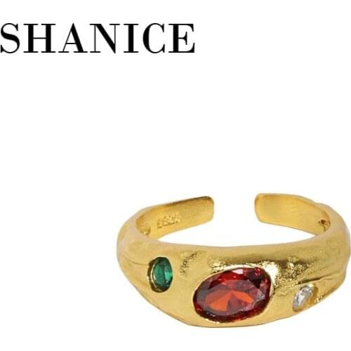 SHANICE S 925 Sterling Silver Korean Niche Design Zircon Opening Ring For Women Luxury Engagement Resizable 2021 Trend Jewelry