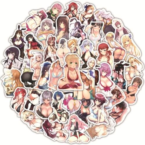 10/50pcs Japanese Cartoon Sexy Beauty Car Graffiti Matte Film Sexy Beauty Diary Waterproof Sticker Toy Wholesale