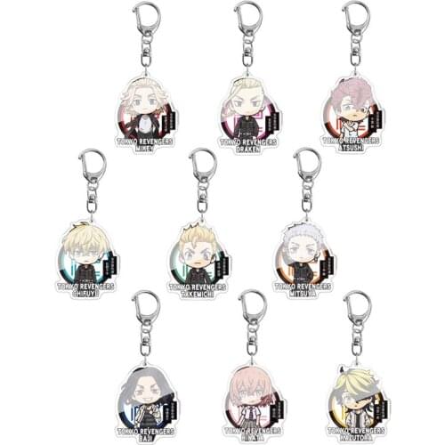 5pcs 10pcs Tokyo Revengers MikeyTakemichi Kazutora Chifuyu Mitsuya PVC Pendant Keychain Keyring