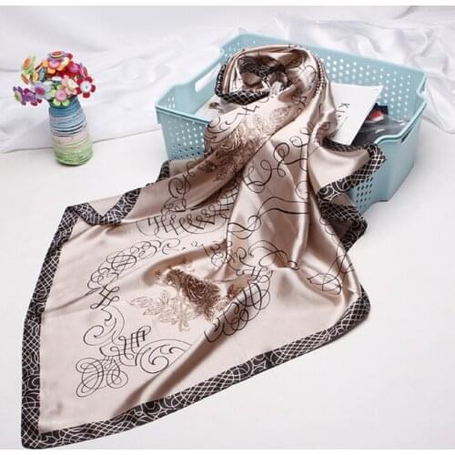 90*90cm Silk line Scarves Women Foulard Square Head Hijab Scarf Ladies Satiny Shawl wrap muffler pareo female hijab poncho