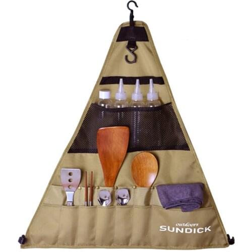 900D Oxford BBQ Tableware Storage Bag for Camping Picnic Portable Barbecue Cutlery Organizer Hanging Holder Bags Outdoor Tools
