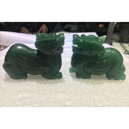 Free shipping 1 pair " Chinese Ancient Handwork Carved green Stone Jade Elephant Statue Sculpture