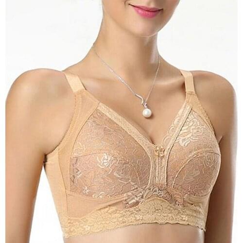 Womens Lingerie Sexy Bra Wireless Plus Size brassiere Elegant Embroidered Bh Underwear Tops Size A B C D DD E F Cup