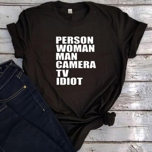 Person Woman Man Camera TV Shirt Trump 2020 Clothes Women Vintage Clothes 90s Thanksgiving Graphic Tees Harajuku Tops