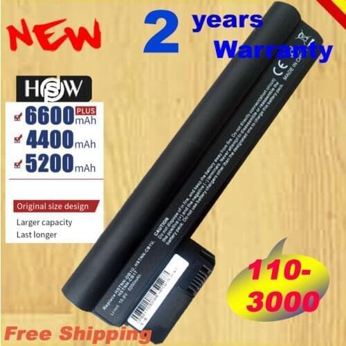 HSW High capacity battery For HP Mini 110-3000 Mini CQ10-400 Series HSTNN-CB1U HSTNN-E04Cfast shipping