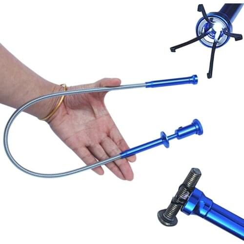 Pick-Up Tool 4 Claw Long Reach Flexible Spring Grip Narrow Bend Curve Grabber