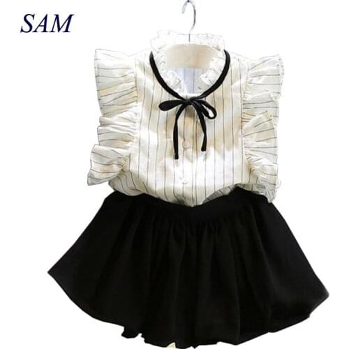 2019 Korean Fashion Summer Infant Child Baby clothes Beautiful Girl Princess T-Shirt + skirt Children Clothes Set