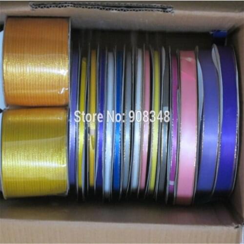 Pick 3 6 9 16 22 38 mm width Polyester Gold Silver Satin Ribbon gift Ribbons Accessories ES016