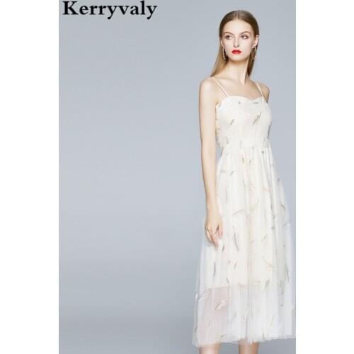 Summer French RetroEmbroidery Mesh Dress Zomerjurk Dames 2021 Gentle Wind Sleeveless Strapless Sexy Midi Party Dress K9227