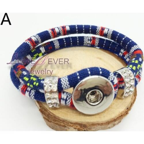 Luwellever Interchangeable Jewelry National Style Retro Fashion Bracelet 18mm Snap Button Bangle Charm Jewelry For Women Gift