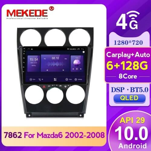 Mekede 7862 DSP QLED Screen 1280*720 Android 10 For Mazda 6 2004-2014 Car Radio Multimedia Video Player GPS Navigation Carplay
