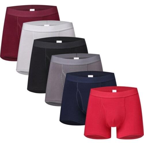 Underwear Men Breathable Cotton Underpants for Men 6pcs/lot Mens Penis Pouch Boxershorts Trunks Solid Underwear Boxers Hombre