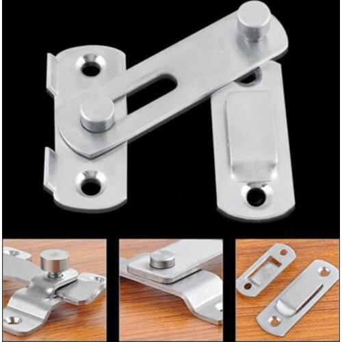 New Stainless Steel Hasp Latch Lock Sliding Door For Window Cabinet Fitting Mounted Door Buckle Security Sliding Door Latch