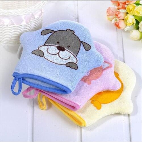 New Arrival Infant Kids Bath Gloves 3 Types Rubbing Towel Ball Cute Baby Bath Sponge Cartoon Super Soft Cotton Baby Bath Brush
