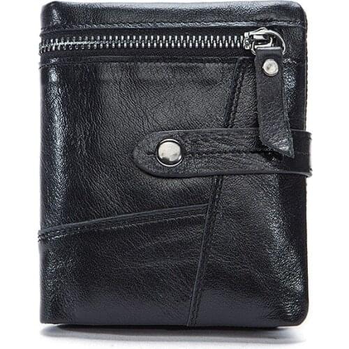 Weduoduo New Men Wallets Male Purse Genuine Leather Wallet with Coin Pocket Short Credit Card Holder Wallets Men Leather Wallet