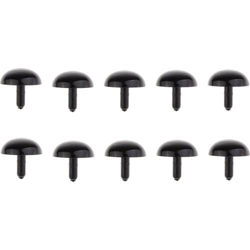 Assorted Sizes (24mm, 10mm, 6mm, 3.5mm, 1.8mm) Plastic Black Round Eyes for Doll Toys Making DIY Crafts