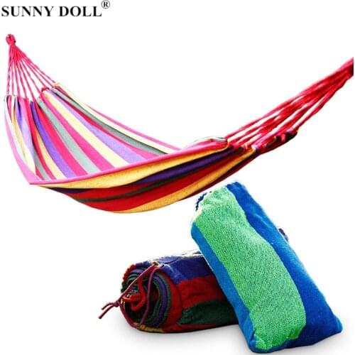 Single Double Portable Camping Hammock Outdoor Backpacking Travel Survival Hunting Sleeping Bed Garden Hanging Bed Chair Swing