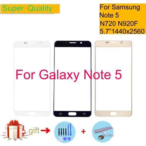 Super Quality For Samsung Galaxy Note 5 N920 N920F Touch Screen Front Glass Panel TouchScreen LCD Outer Lens 5.7" Replacement