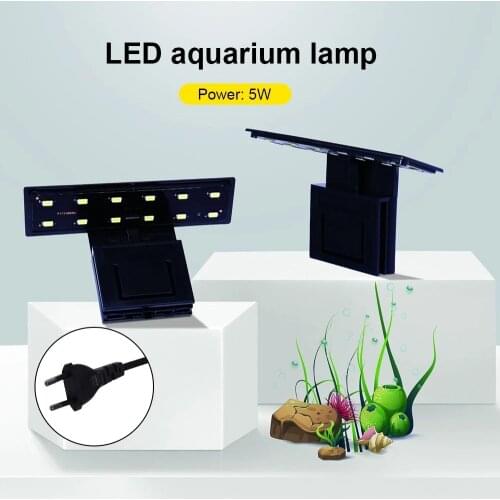 European Plug Fish Tank LED Clip Light Aquariums Lighting Aquatic Plant Clip-on Lamp White Light Dropshipping