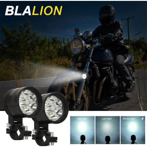 LED Motorcycle Spotlight Three Modes Hight/Low/Strobe Fog Lights 6000K Ultra-Bright Ultra-Long Range Suburban Driving Spotlights
