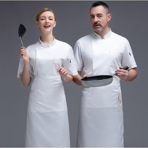 Men Women Kitchen Hotel Food Service Chef Uniform Shirt Bakery Pastry Cooking Cook Coat Breathable Mesh Short Sleeve Workwear