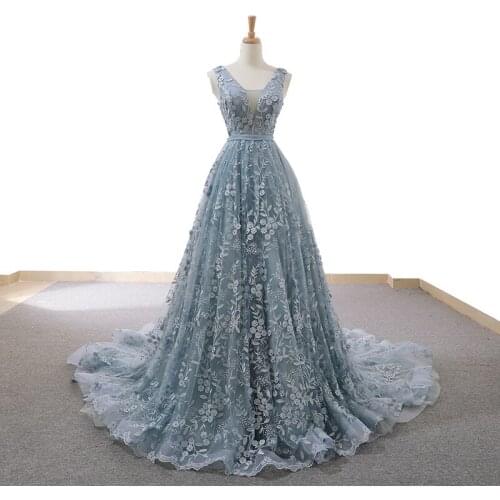 J66729 Jancember A Line Prom Gowns For Women 2021 Gray Sleeveless Applique Sashes Lace Up Back Formal Dress Long