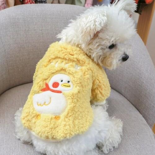 Winter Warm Dog Clothes Coral Fleece Print Jacket Pet Outfit Dog Shirt French Bulldog Puppy Coat For Small Medium Pullover