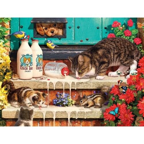 14/16/18/27/28 Embroidery Counted Cross Stitch Kits Needlework DMC Color DIY Arts Handmade Decor - CAT family 1