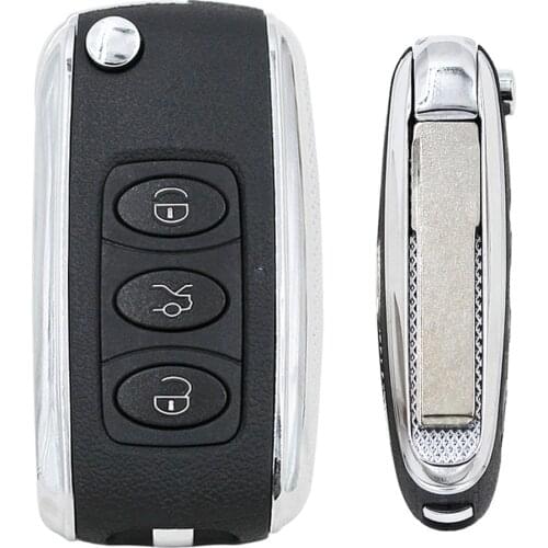 3 Button for V-W B5 Remote key shell For Bentley Style Silver Side Modified Flip Remote Key Shell