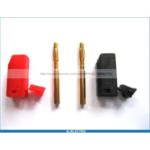 30 Pcs 2mm Gold Plated Banana Plug 2 Color Red Black