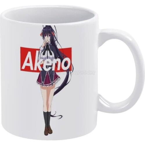 Akeno Himejima-Box Logo Highschool DxD White Mug Coffee Mug 330ml Ceramic Home Milk Tea Cups and Mugs Travel Gift for Friends Hi