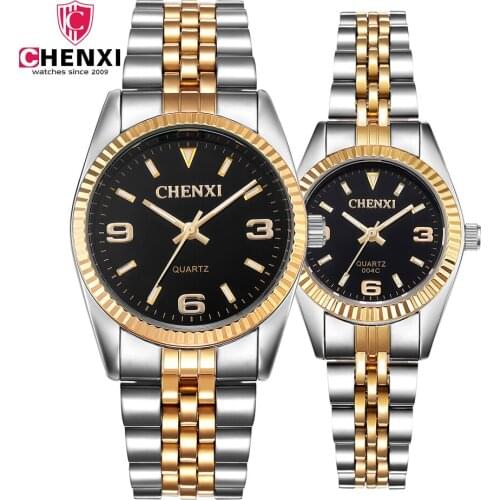 CHENXI Simple Minimalism Casual Dress Wristwatch Luxury Gold Couple Watches Women Men Watches reloj hombre relogio feminino