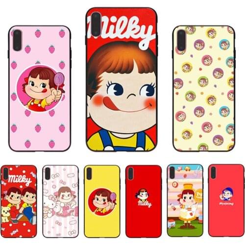 Lovely Milky Peko Chan Fujiya Mobile Phone Shell Case For Iphone 11 Pro XS Max 12 Mini X SE 2020 7 8 Plus XR 6 S 5 Cartoon Cover