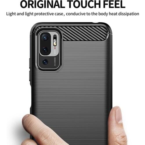 For Xiaomi Poco M3 Pro 5G Case Cover Poco M3 Pro X3 F3 Anti-knock Bumper Soft TPU Rubber Carbon Fiber Phone Case Poco M3 Pro 5G