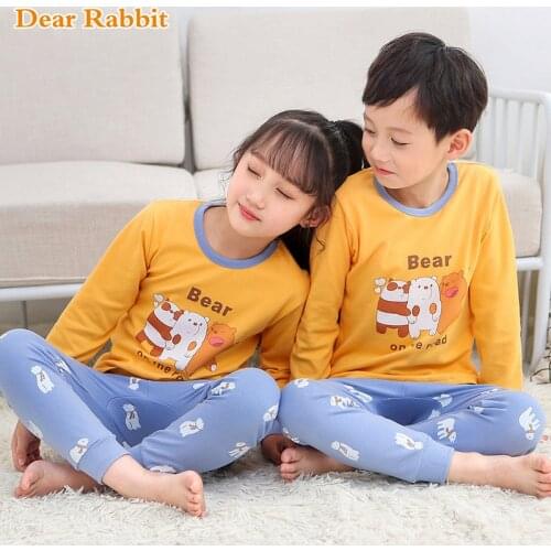 Kids Christmas Pajamas Boys Girls Night Suit Children Cartoon Sleepwear Pyjamas kids Cotton Nightwear 2-13Y Teens Clothes Sets
