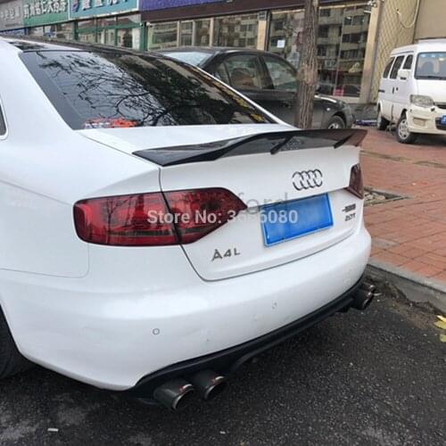 For Audi A4 B8 B8.5 2009-2012 R Style High Quality Carbon Fiber Rear Trunk Wing Lip Rear Spoiler Wing Auto Part