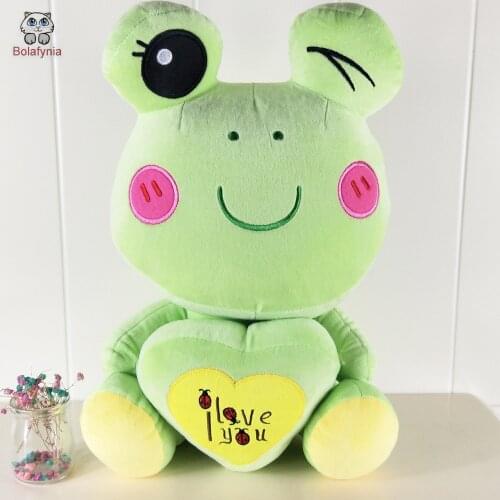 BOLAFYNIA Frog figurine holding heart love Valentines Day Beetle frog pillow cushions birthday gift children plush stuffed toy