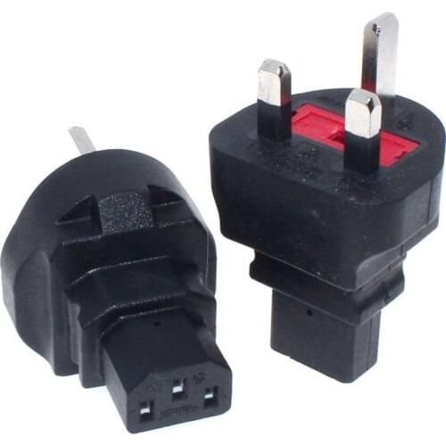 Hi-Power IEC 320 C13 to UK plug AC Power Adapter with Fuse, BS1363A TO IEC 320C 13 conversion plug, 250V 13A