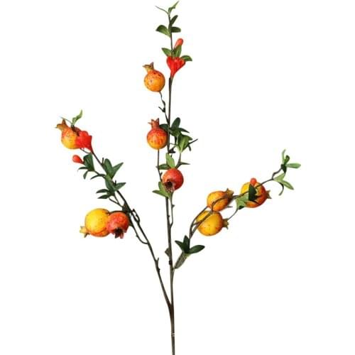 Simulation Fake Pomegranate Twig Length 100cm Artificial 9 Foam Pomegranate Fruits Tree Brach Vase Ornament