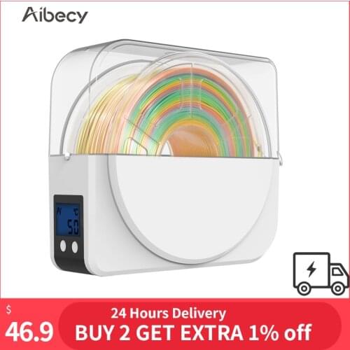 Aibecy 3D Printer Filament Dryer Box Spool Holder Drying Filaments Storage Box Adjustable with 2 Inch LCD Display Timer Function